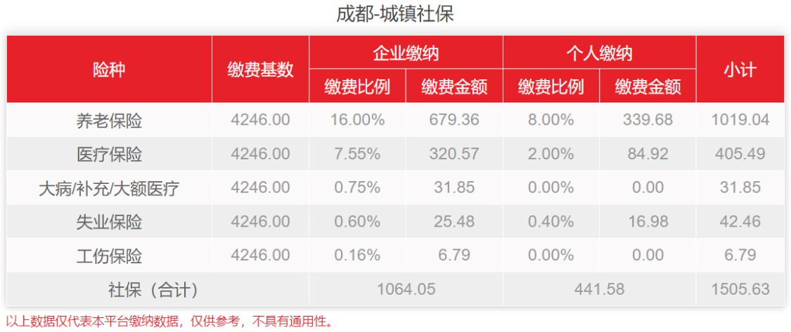 成都最新社保缴费明细全面解析